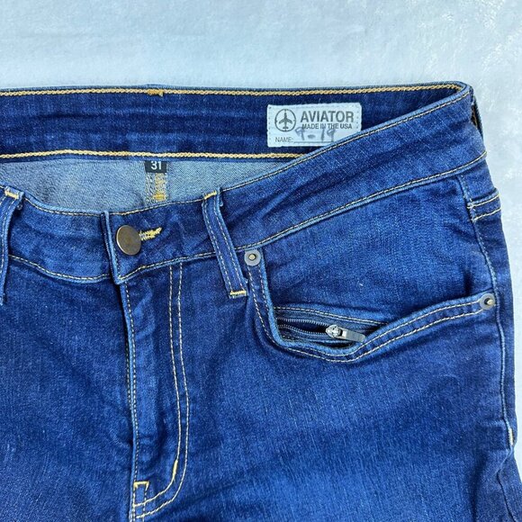 AVIATOR USA Mens Jeans The Concorde Travel Dark Wash Slim Fit 31 Hidden pockets - Picture 4 of 16